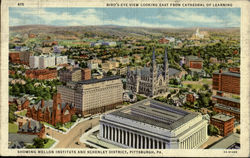 Bird'S-Eye View Looking East From Cathedral Of Learning.Showing Mellon Institute And Schenley District Postcard