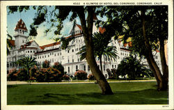 A Glimpse Of Hotel Del Coronado California Postcard Postcard