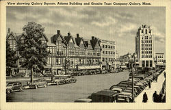 View showing Quincy Square ,Adams building and Granite Trust Company Postcard