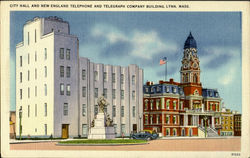 City Hall And New England Telephone And Telegraph Company Building Postcard