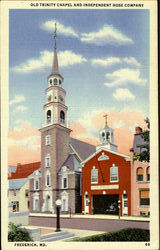 Old Trinity Chapel And Independent Hose Company Postcard