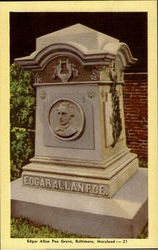 Edgar Allen Poe Grave Baltimore, MD Postcard Postcard