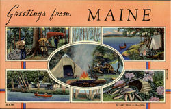 Greetings from Maine Scenic, ME Postcard Postcard