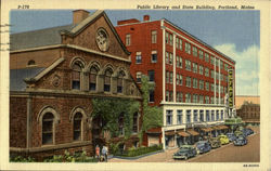 Public Library and State Building Postcard