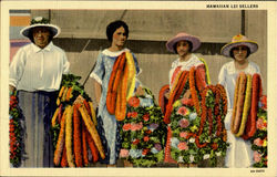 Hawaiian Lei Sellers Postcard Postcard