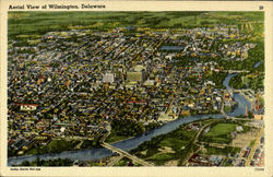 Aerial View of Wilmington Delaware Postcard Postcard