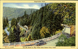 Inspiration Point, On the Road to Big Trees from Santa Cruz Postcard