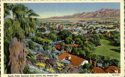 South Palm Springs from above the Desert Inn.Beyong the village is seen the Santa Rose Mountains California Postcard Postcard