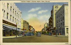 Virginia Street Looking Norht Postcard