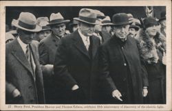 Henry Ford, President Hoover and Thomas Edison Postcard