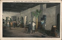 An Outdoor "Set" built in-doors, Christie Studios, Hollywood Postcard