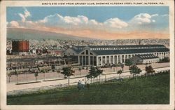 Bird's Eye View from Cricket Club, Showing Altoona Steel Plant Postcard