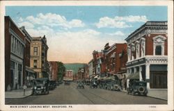 Main Street Looking West Postcard