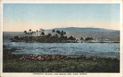 Cocoanut Island, and Mauna Kea, Hilo, Hawaii Postcard