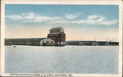 Canton Elevator & Penna. R. R. Piers Postcard