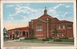 First M. E. Church, Asbury Park, NJ Postcard