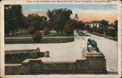 View of the Grounds from Bancroft Hall, Naval Academy Postcard