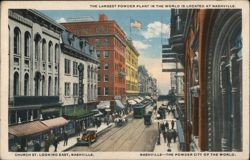 Church St. Looking East, Nashville Postcard