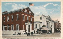 Main Street, Showing Banks Postcard