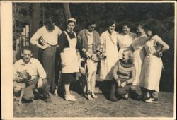 Group with Great Dane & Boxer Postcard