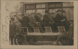 Group of Men in a Touring Car Postcard