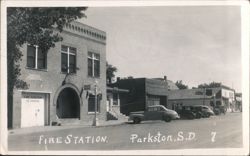 Fire Station, Parkston, SD Postcard