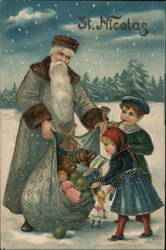 St. Nicolas Children Toys Santa Claus Postcard Postcard Postcard