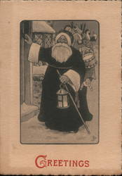 Santa Claus With a Sack of Toys Postcard Postcard Postcard