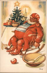 santa Claus in a Rocking Chair Postcard