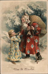 Vive St. Nicolas, Angel Blessing Postcard