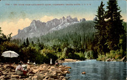 The Crags From Sacramento River, Shasta Route S.P.R.R Postcard