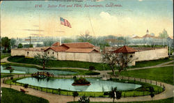 Sutter Fort And Park Sacramento, CA Postcard Postcard