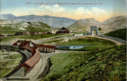 Gardiner Depot And Stone Arch, Yellowstone National Park Postcard Postcard