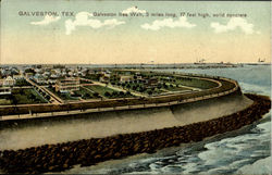 Galveston Sea Wall Texas Postcard Postcard