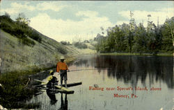 Fishing Near Sprout's Island Muncy, PA Postcard Postcard