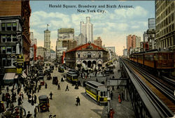 Herald Square, Broadway and Sixth Avenue New York City, NY Postcard Postcard