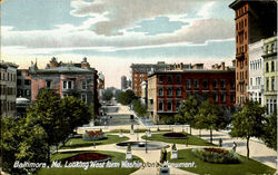 Looking West Form Washington Monument Baltimore, MD Postcard Postcard