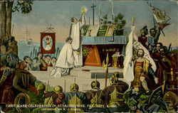 First Mass Celebrated In St. Augustine Florida Postcard Postcard