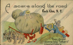 A Scene Along The Road Rock Glen, NY Postcard Postcard