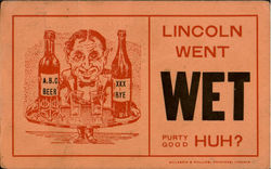 Lincoln Went Wet Postcard