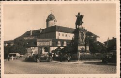 Poděbrady Castle and George of Poděbrady Statue Czechia Czechoslovakia Postcard Postcard Postcard