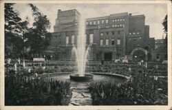 Teplitz-Schönau Stadt Theater Fountain Teplice, Czechoslovakia Postcard Postcard Postcard