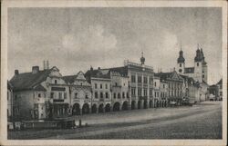 Telč, náměstí - Town Square, Czechoslovakia Postcard