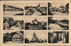 Chlumec nad Cidlinou, Czechoslovakia Multiview Postcard Postcard Postcard Postcard