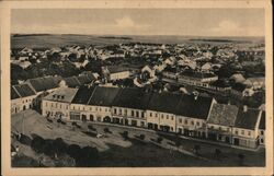 Soběslav Czechoslovakia Town Square Aerial View Postcard