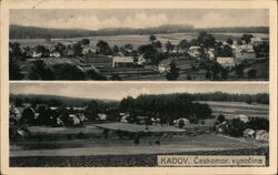 Two Views of Kadov, Českomoravská Vysočina, Czechia Czechoslovakia Postcard Postcard Postcard