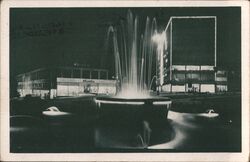 Night View of Fountain and Bata Shoe Store, Zlin, Czechia Czechoslovakia Postcard Postcard Postcard