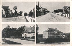 Aujest an der Weichsel, Polen - Multi View Postcard Postcard