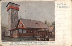 Kurzova Tower & Tourist Lodge, Cerchov, Bohemia Domazlice, Czechoslovakia Postcard Postcard Postcard