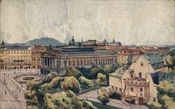 National Theater and Vinohrady Theater, Prague, Czech Republic Postcard